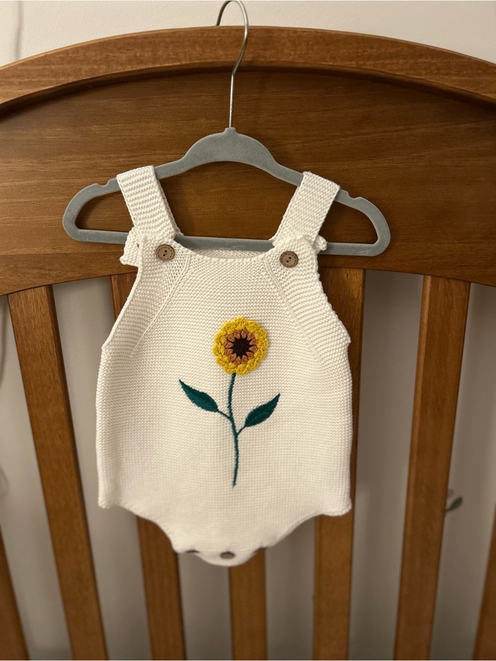 Boutique Knit Baby Sunflower Romper
